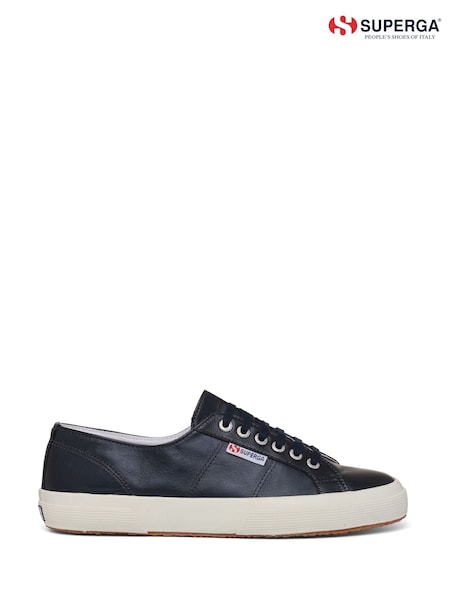 Superga 2750 Metallic Leather Canvas White Trainers (H47304) | £110