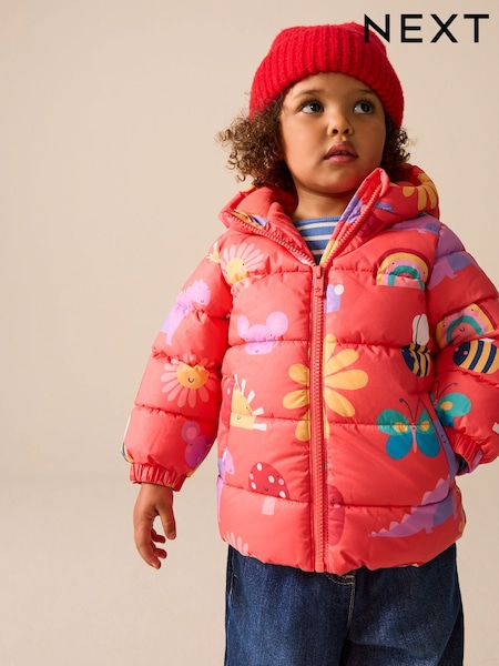 Red Character Shower Resistant Fleece Lined Hooded Padded Coat (3mths-7yrs) (H47316) | £20 - £24