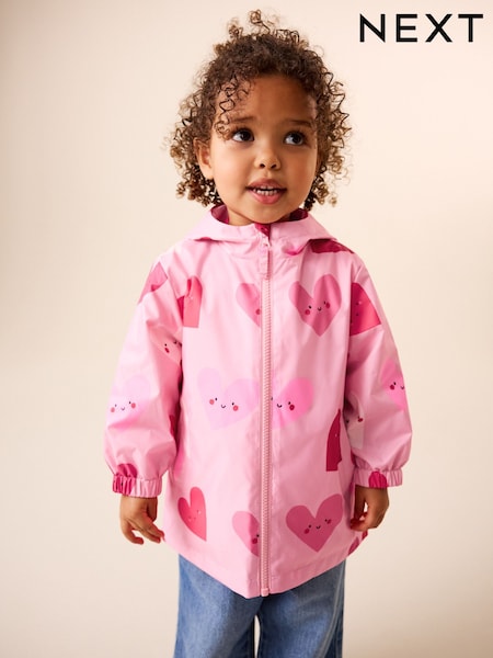 Pink Heart Shower Resistant Printed Cagoule Jacket (3mths-7yrs) (H47331) | £16 - £20