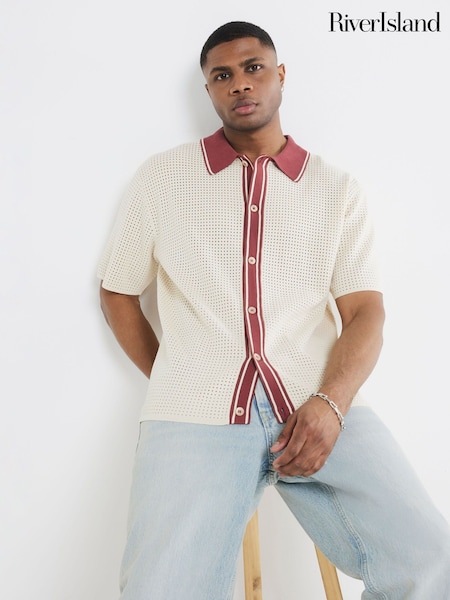 River Island Cream Havana Pointelle Shirt (H47358) | £39