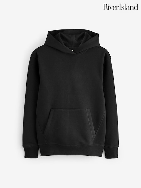 River Island Black 100% Cotton Essential Hoodie (H47360) | £30