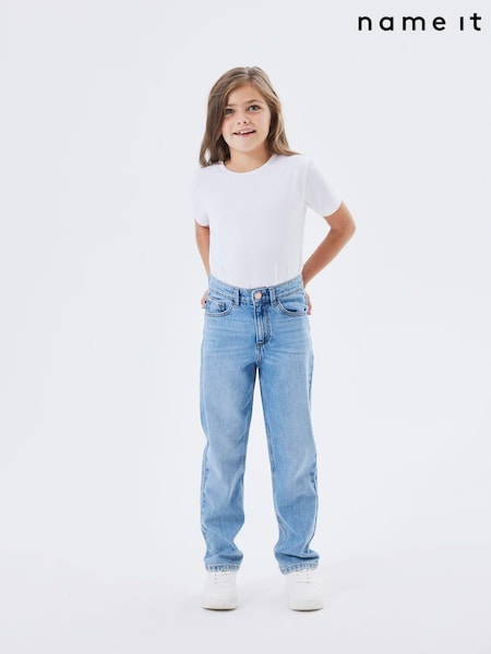 Name It Blue High Waist Straight Leg Jeans (H47388) | £24
