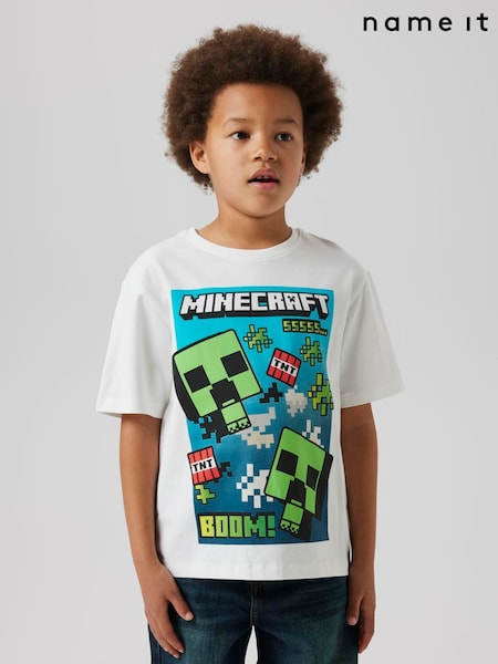 Name It White Minecraft Graphic T-Shirt (H47389) | £17