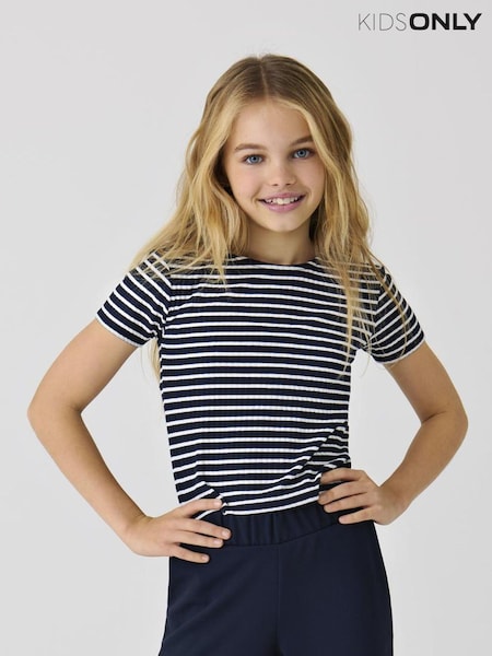 ONLY KIDS Blue Stripe T-Shirt (H47465) | £14