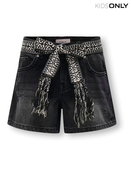 ONLY KIDS Denim Black Shorts With Belt (H47473) | £26