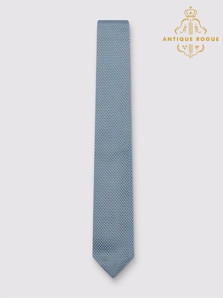 Antique Rogue Blue Knitted Tie (H47540) | £25