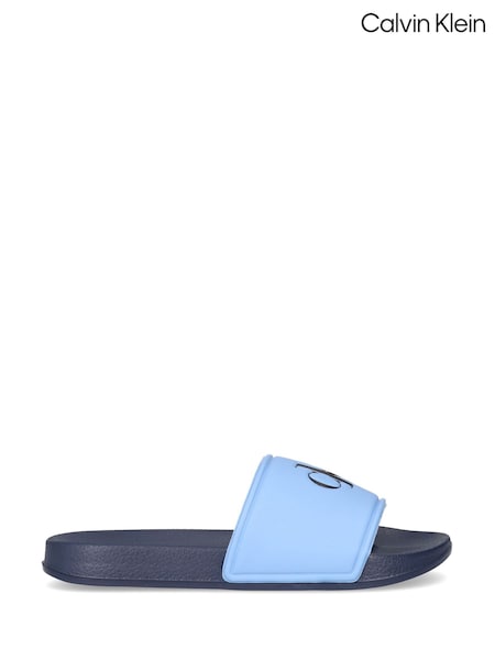 Calvin Klein Blue Kids Logo Sliders (H47630) | £37