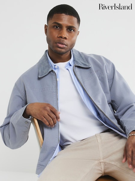 River Island Blue Washed Workwear Jacket (H47713) | £65