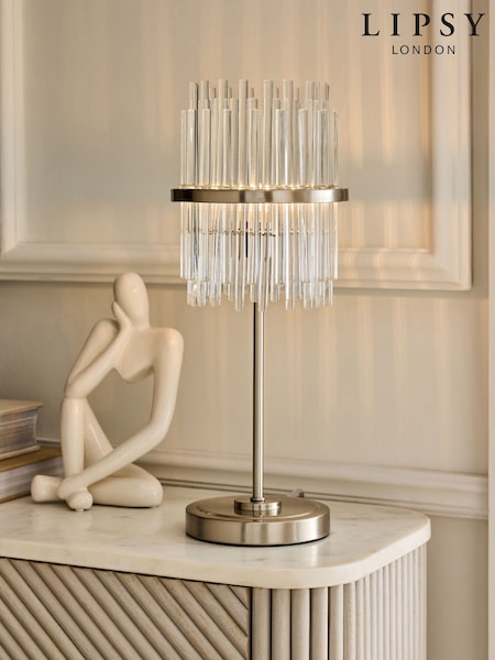 Lipsy Silver Glass Table Lamp (H47778) | £75
