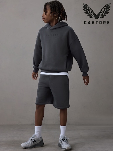 Castore Charcoal Grey Oversized Hoodie and Shorts Set (H47871) | £38 - £42
