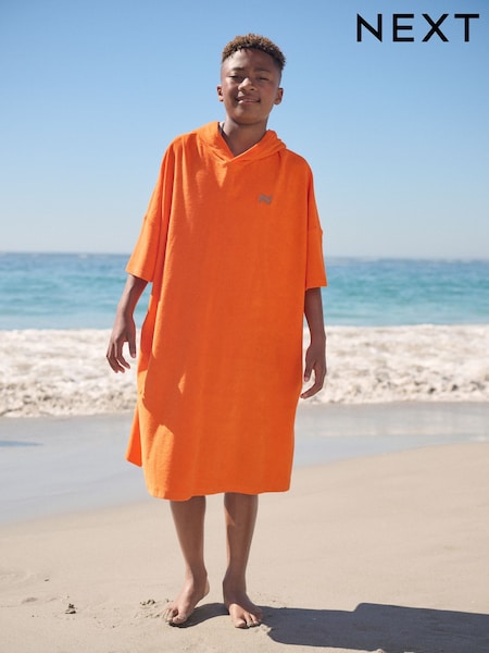 Orange Towelling Poncho (3-16yrs) (H47893) | £20 - £26