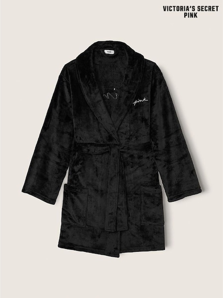 Victoria's Secret PINK Black Cosy Short Dressing Gown (H47962) | £46