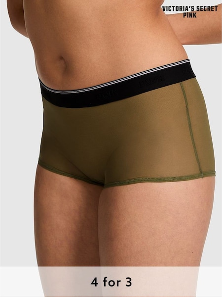 Victoria's Secret PINK Olive Green Boyshort Logo Knickers (H47967) | £9
