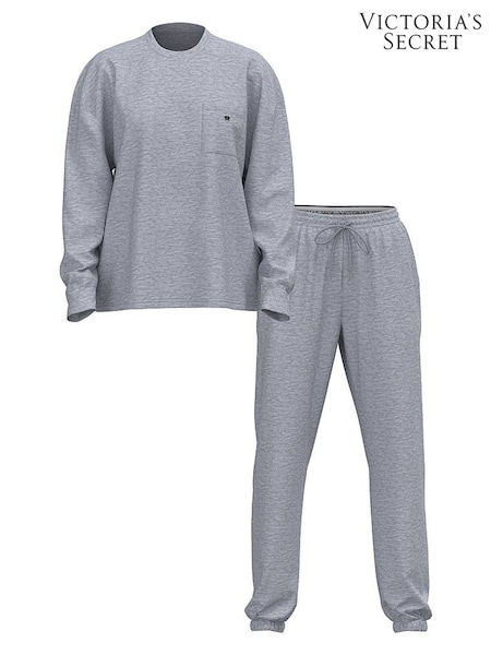 Victoria's Secret Medium Heather Grey Cotton Pyjamas Set (H47969) | £49
