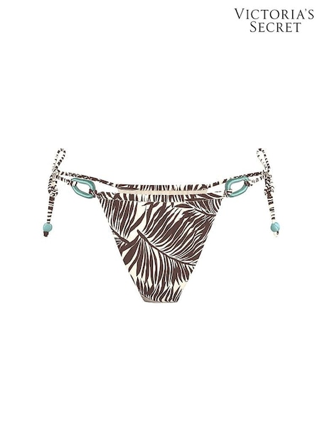 Victoria's Secret Palm Brown Thong Beaded Bikini Bottoms (H48005) | £39