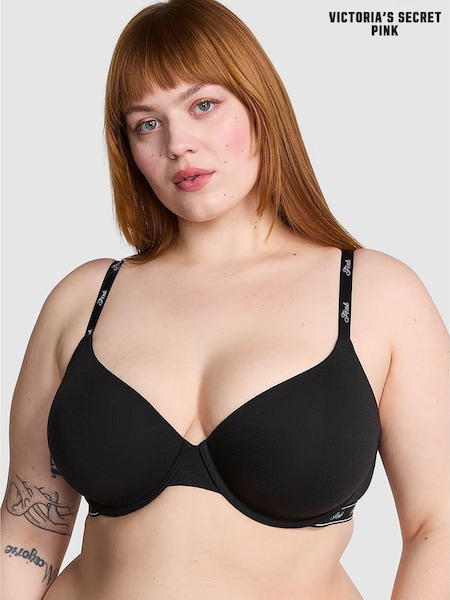 Victoria's Secret PINK Black T Shirt Cotton Blend Bra (H48039) | £29