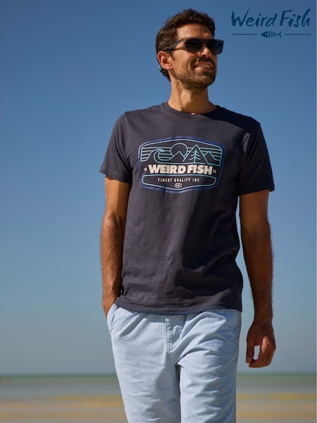 Weird Fish Blue Dewey Stripe 100% Cotton Shorts (H48064) | £50
