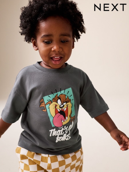 Charcoal Grey Looney Tunes Short Sleeve T-Shirt (3mths-8yrs) (H48072) | £9 - £11