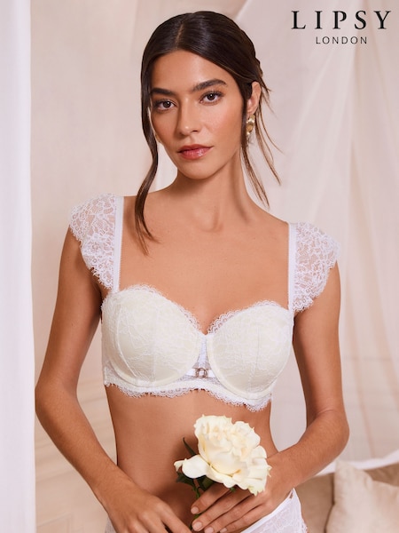 Lipsy White Bridal Lace Multiway Bra (H48116) | £34