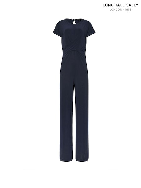 Long Tall Sally Blue Twist Front ITY Jumpsuit (H48140) | £39