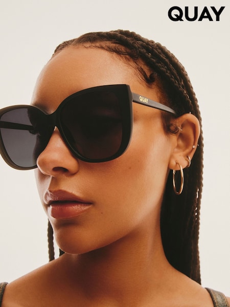 QUAY Ever After Black Sunglasses (H48381) | £56