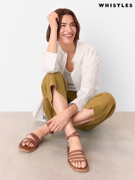 Whistles Brown Bruna Strappy Sandals (H48427) | £129