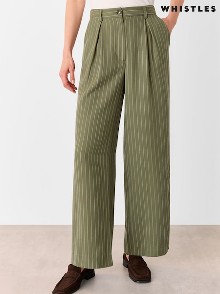 Whistles Green Lottie Pinstripe Trousers (H48444) | £109