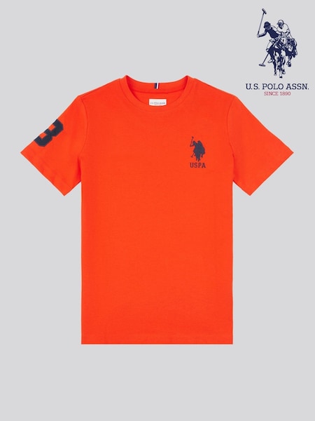 U.S. Polo Assn. Orange Boys 100% Cotton Player 3 T-Shirt (H48450) | £25 - £30