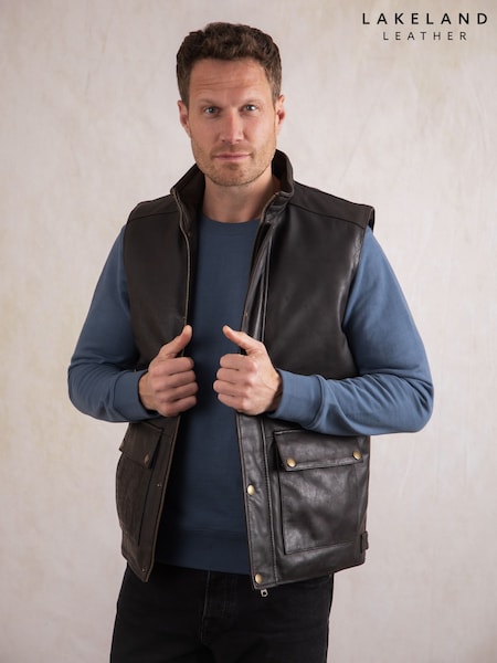 Lakeland Leather Brown Garrigill Gilet (H48467) | £179