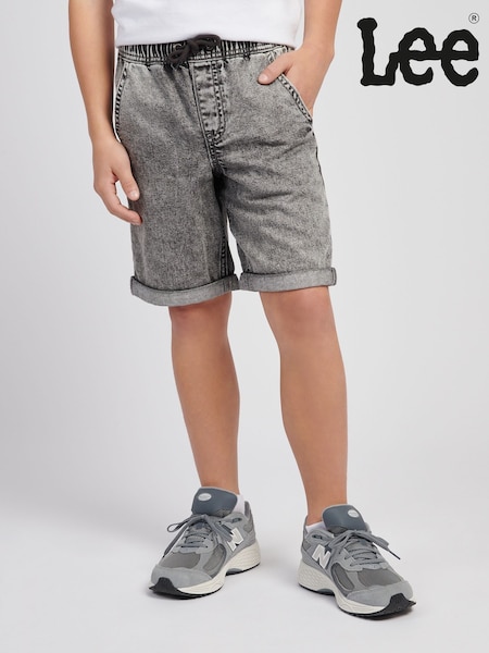 Lee Grey Boys Elasticated Denim 100% Cotton Shorts (H48625) | £35 - £42