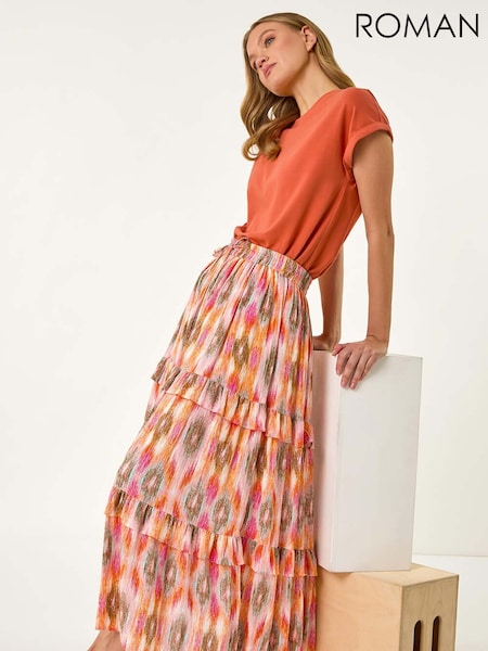 Roman Black Diamond Contrast Foil Print Skirt (H48668) | £45