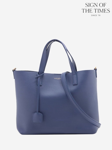 Saint Laurent Blue Toy Shopping Leather Tote Bag (H48697) | £920
