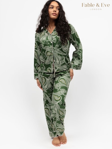 Fable and Eve Green Long Sleeve Pyjamas Set (H48729) | £85