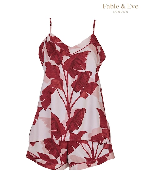 Fable and Eve Red Strappy Cami and Short Pyjamas Set (H48732) | £64