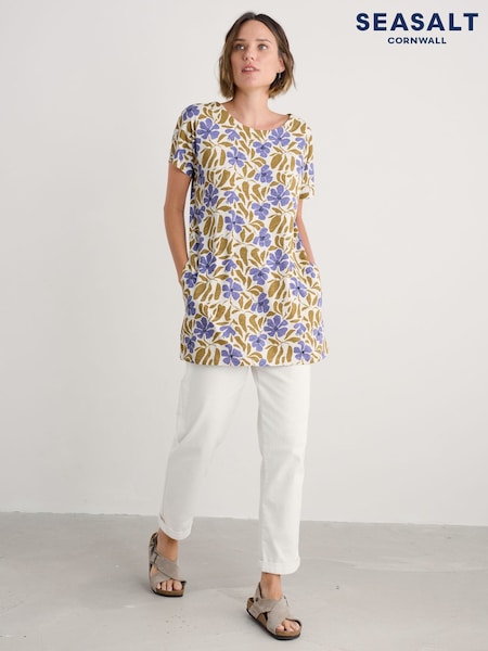 Seasalt Cornwall White White Ocean Gaze Jersey Tunic (H48854) | £46