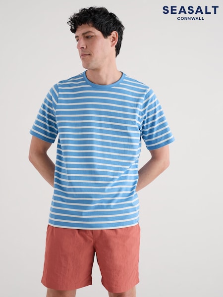 Seasalt Cornwall Blue Mens Seven Seas Sailor T-Shirt (H48863) | £30