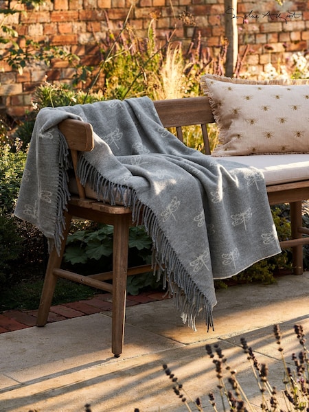 Sophie Allport Blue Wool Dragonfly Throw (H48959) | £95