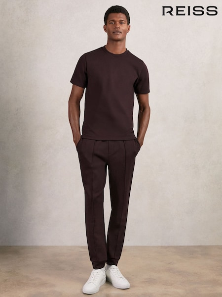Reiss Cherry Red Premier Interlock Drawstring Joggers (H49054) | £98