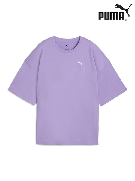 Puma Purple Womens Oversized Wardrobe Essentials T-Shirt (H49124) | £26
