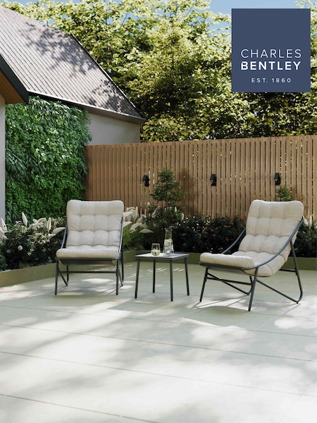Charles Bentley Oatmeal Porto 2 Seater Bistro Set with Cushions (H49202) | £223