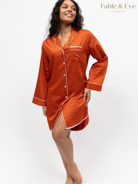 Fable and Eve Orange Long Sleeve Nightshirt (H49206) | £50