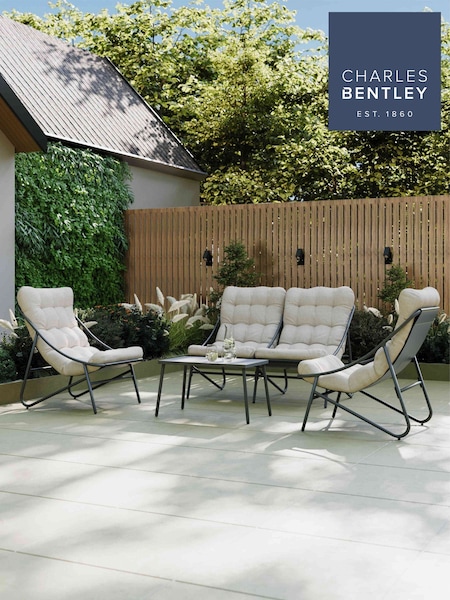 Charles Bentley Oatmeal Porto 4 Seater Lounge Set with Cushions (H49207) | £430