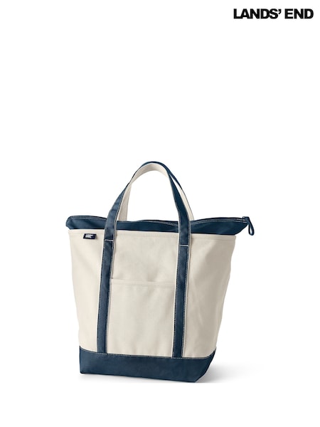 Lands' End Natural Large 100% Cotton Canvas Tote Bag (H49225) | £35
