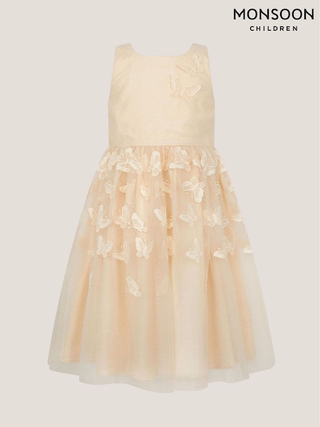 Monsoon Natural Mapel Butterfly Tulle Dress (H49272) | £60 - £70