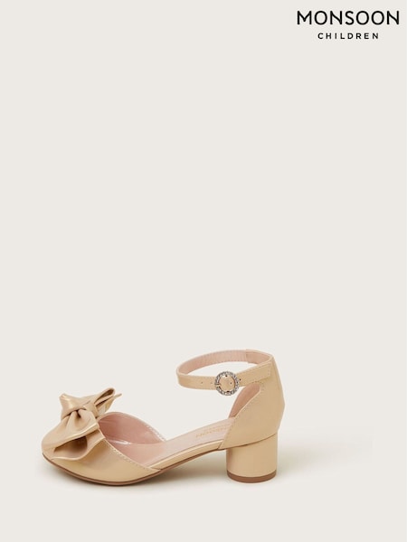 Monsoon Gold Patent Bow Two-Part Heels (H49287) | £27 - £31