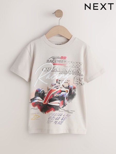 Stone Racing Car Regular Fit Short Sleeve Graphic Print T-Shirt (3-16yrs) (H49347) | £7 - £10