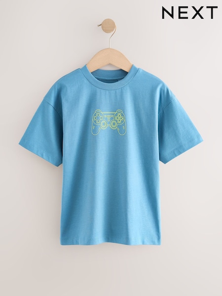 Blue Controller Relaxed Fit Short Sleeve Graphic T-Shirt (3-16yrs) (H49351) | £6 - £9
