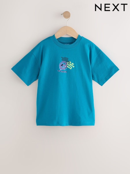 Green Graffiti Skull Relaxed Fit Short Sleeve Graphic T-Shirt (3-16yrs) (H49360) | £6 - £9