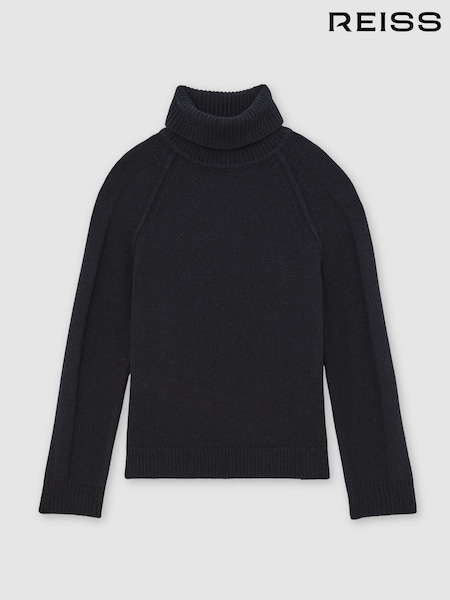 Reiss Navy Gosforth 13-14 yrs Wool-Cashmere Roll-Neck Jumper (H49366) | £52