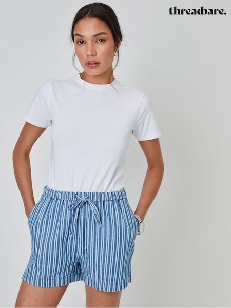 Threadbare Blue Striped Pull On Denim Shorts (H49401) | £28
